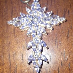 Sterling Silver Tanzanite Pendant Cross
